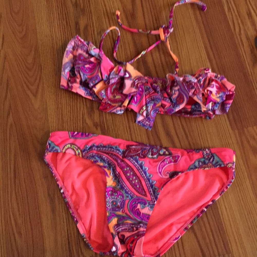 Old Navy SM halter two piece bathing suit paisley